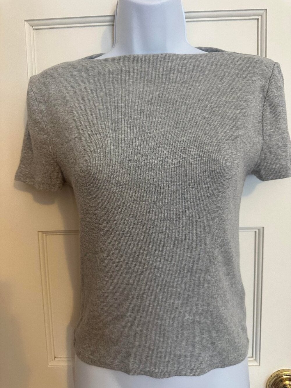 J. Crew Jersey Knit Grey Boat Neck Tee Shirt Size S
